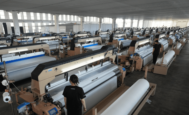 Textile substrates being woven at a UFabrik facility